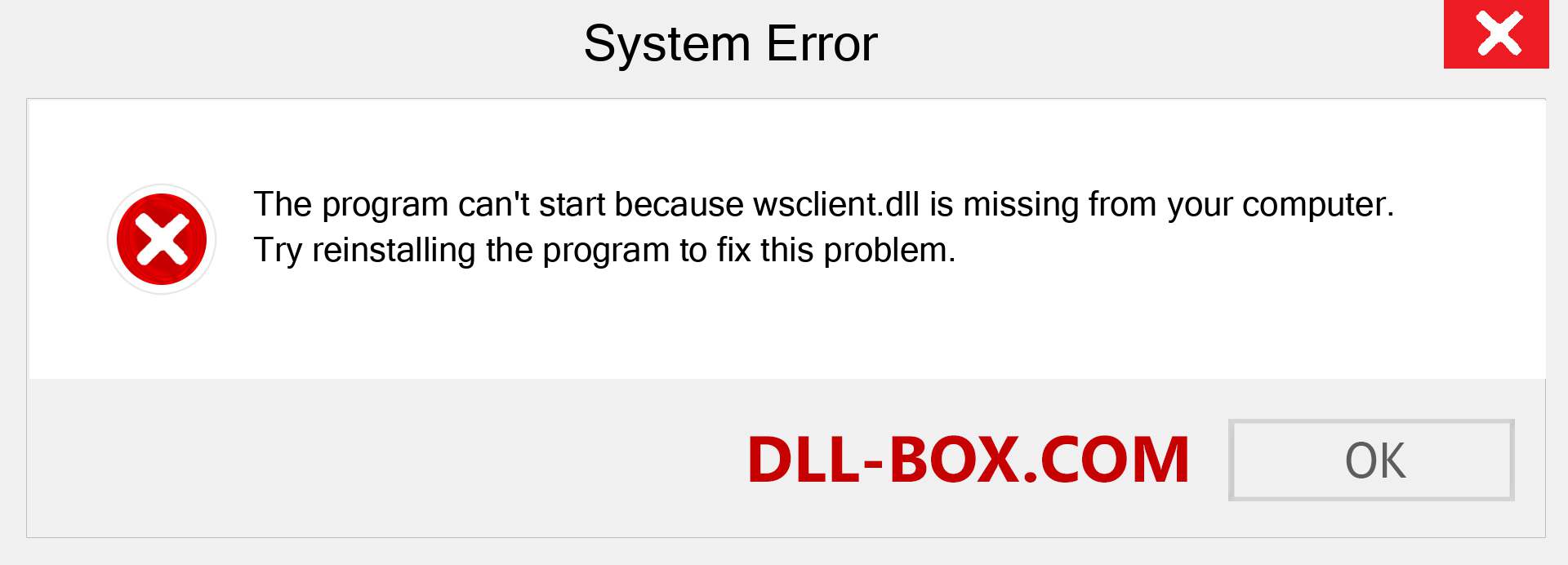  wsclient.dll file is missing?. Download for Windows 7, 8, 10 - Fix  wsclient dll Missing Error on Windows, photos, images
