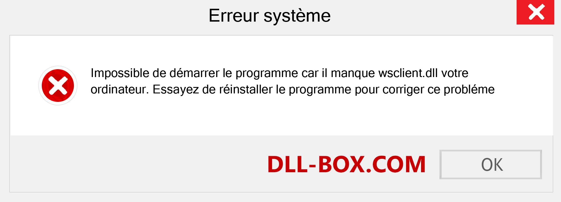 Le fichier wsclient.dll est manquant ?. Télécharger pour Windows 7, 8, 10 - Correction de l'erreur manquante wsclient dll sur Windows, photos, images